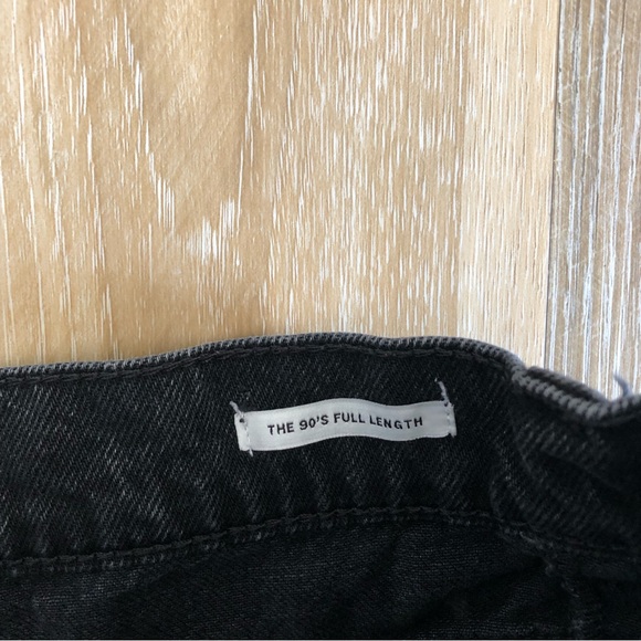 Zara The 90s Full Length High Rise Black Raw Hem Jeans - Picture 6 of 8